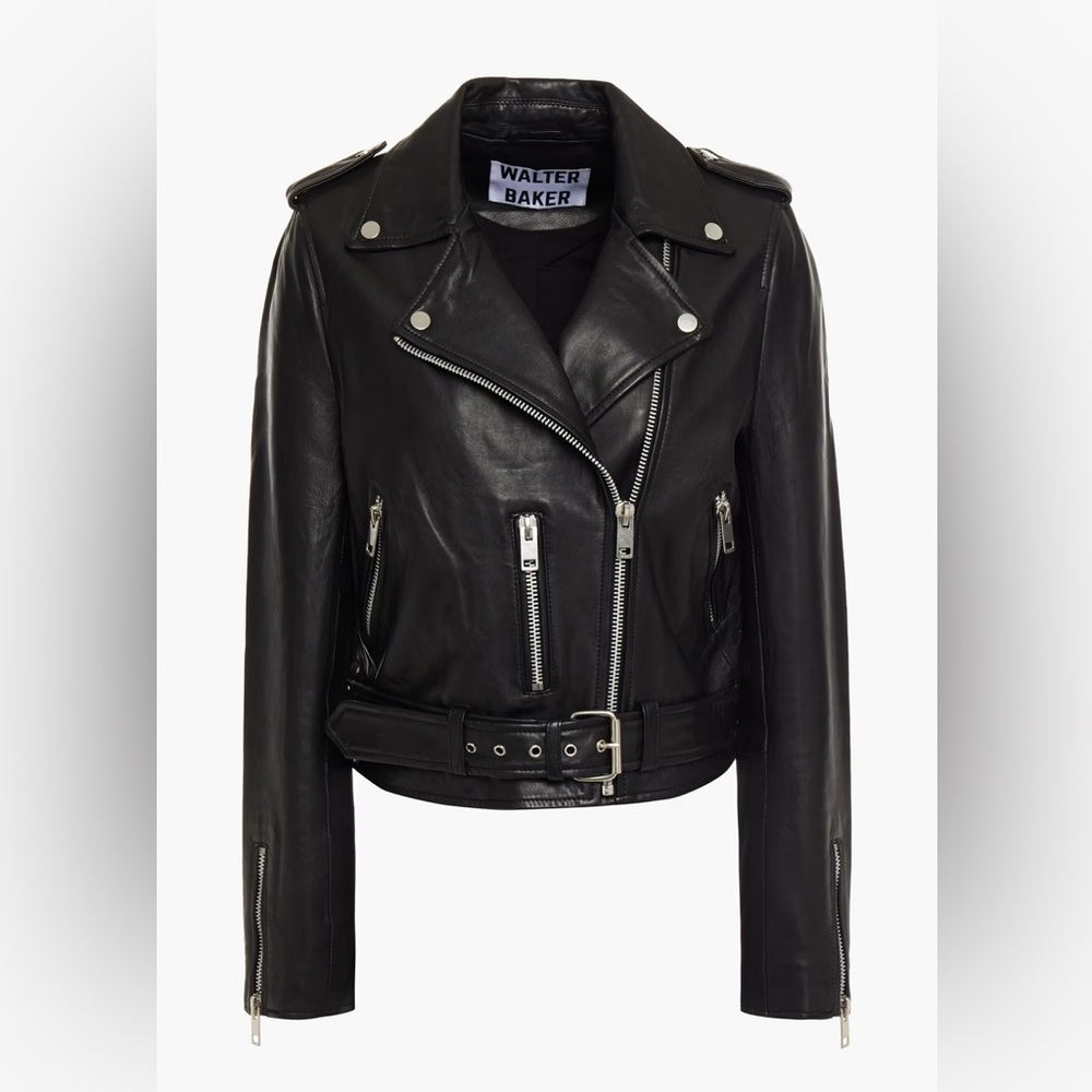 WALTER BAKER Kelsey leather biker jacket Size L